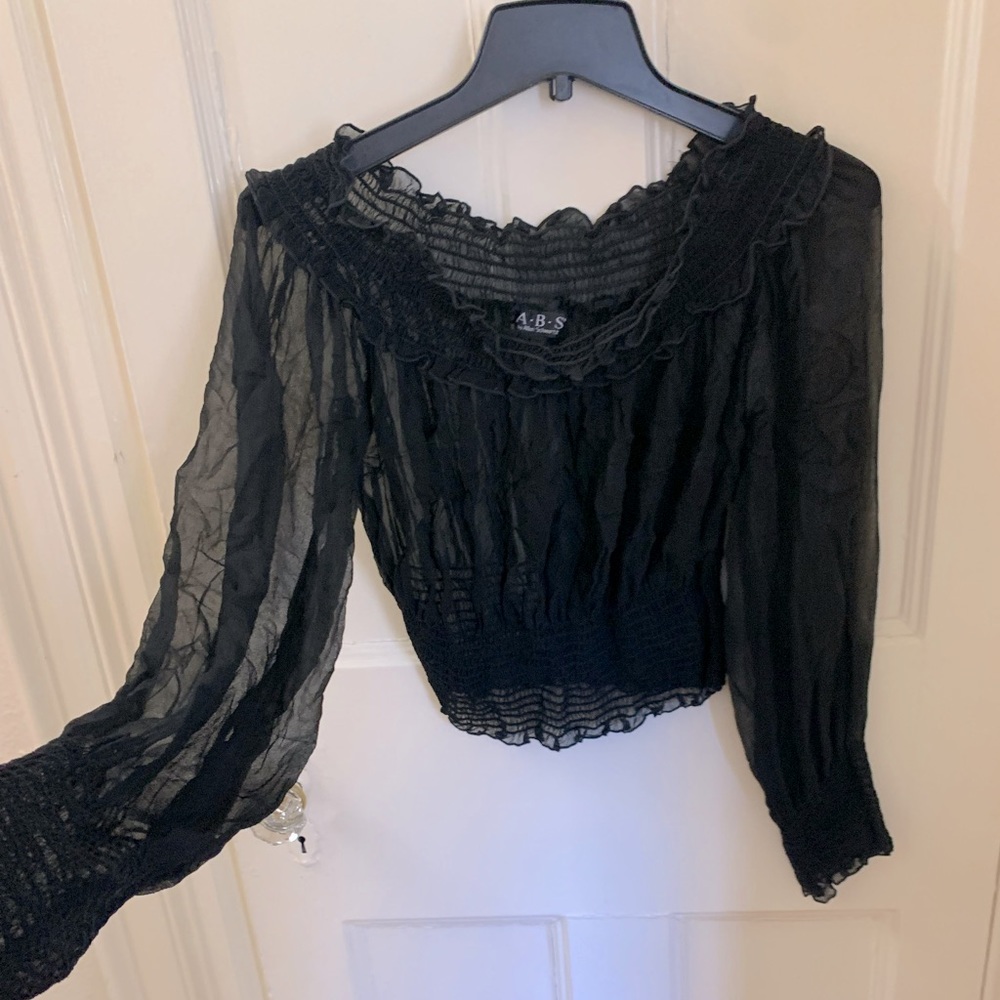 ABS Allen Schwartz Black translucent top